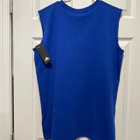 Adidas Youth Sleeveless Boys XL(18/20) Bright Blue T-Shirt NWT Workout Active - Picture 2 of 2